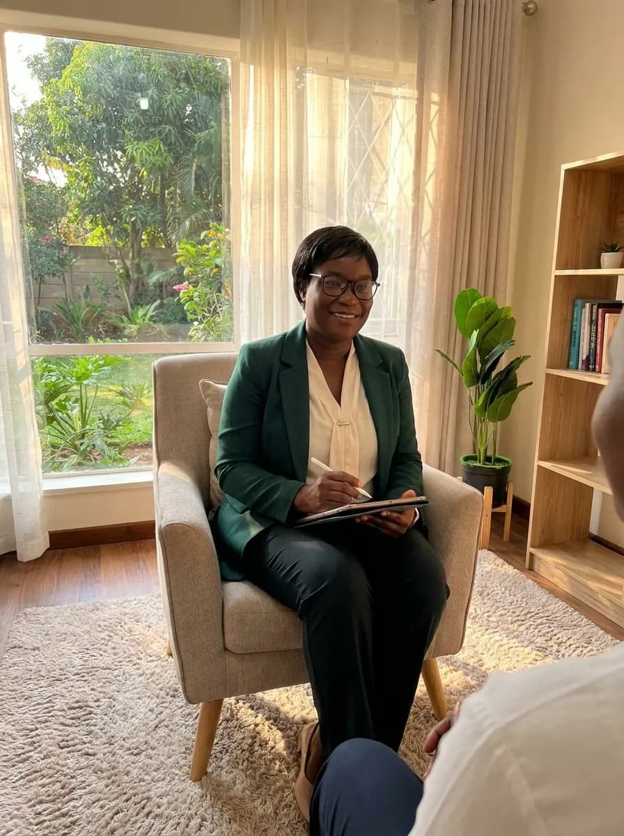 Dr Mugabe in a counselling session